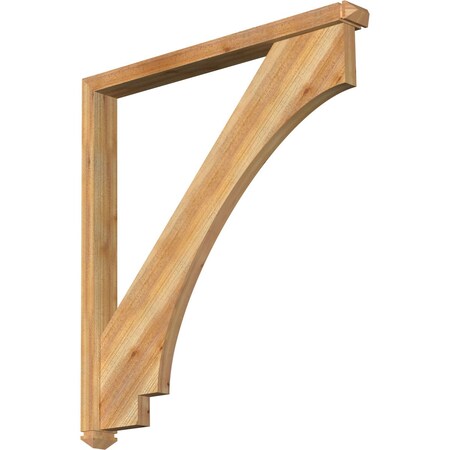 Imperial Arts And Crafts Rough Sawn Bracket W/ Offset Brace, Western Red Cedar, 4W X 40D X 44H